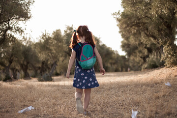 Child walking in the park