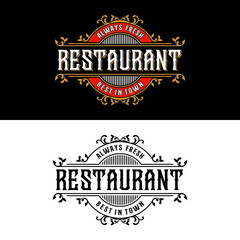 Restaurant vintage style design logo