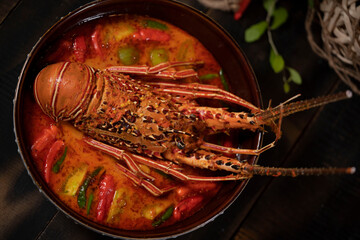 Delicious Lobster Curry with Coconut Milk, this elegant curry features lobster tails poached in a...