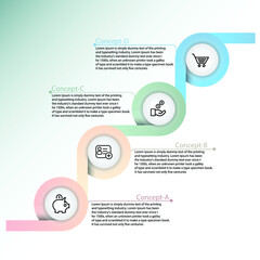 Infographic circle data vector Template Process concept Step for strategy and information education
