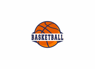 basketball logo template vector in white background