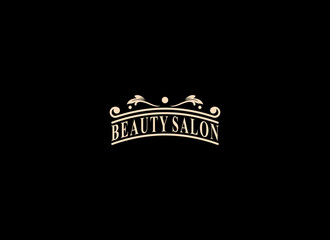 beauty salon logo template vector in white background