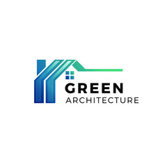 roof green building and property architecture logo blue house and home window