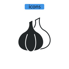 garlic icons  symbol vector elements for infographic web