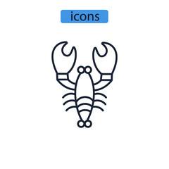 Lobster icons  symbol vector elements for infographic web