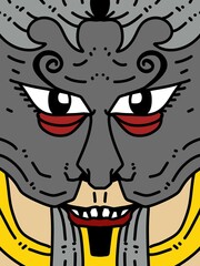 face man cartoon background