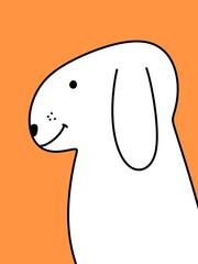 cute dog cartoon on orange background