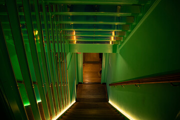 Beautiful stairwell with lighting 
