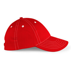 Get this Side View Stylish Sport Hat Mockup In Flame Scarlet Color, to finish your design process, for even more beautiful results