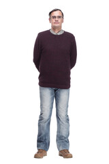 Fototapeta premium in full growth. casual man in jeans and a jumper .