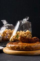 Spicy Thai sausages from the local market, cultural food of northern Thailand.