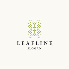 Leaf logo icon flat design template 