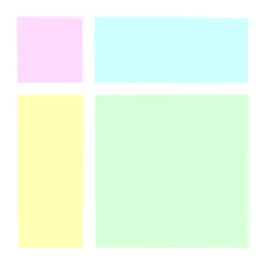pastel colored squares. Colorful abstract texture. Watercolor style set. Vector illustration. Stock image. 