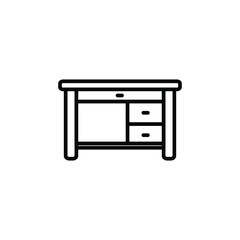Desk Icon in Line Style