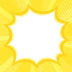 おしゃれな黄色の集中線とギザギザふきだし