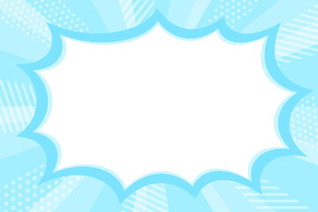 おしゃれな水色の集中線とギザギザふきだし