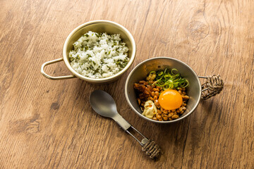 藁入り納豆　Natto Japanese foods