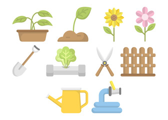 Gardening icon set design template vector illustration