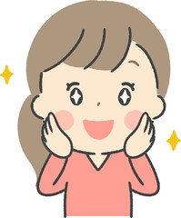 目をキラキラさせる女性