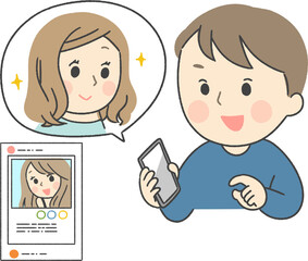 マッチングアプリを使う男性