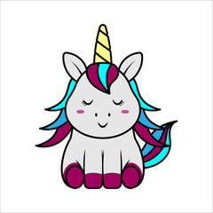 cute unicorn design template vector illustration
