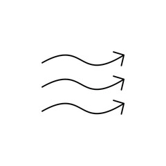 Wind, Air Thin Line Icon Vector Illustration Logo Template. Suitable For Many Purposes.