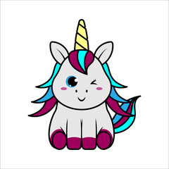 cute unicorn design template vector illustration