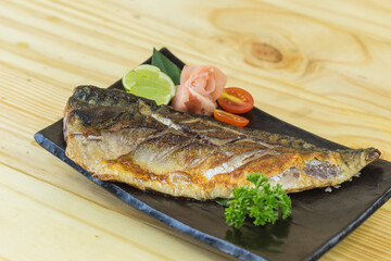 Grilled Saba fish with black sweet sauce