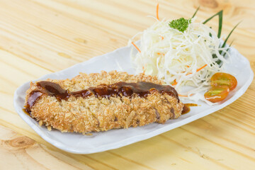 Fish dish - fried fish fillet with vegetables