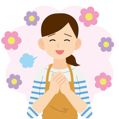 安心した主婦　線なし