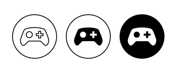 Minimal Gaming Symbol - Stream modern Games - Wireless Controller Icon, Game pad or Joystick Icons vector, sign, symbol, logo, illustration, editable stroke, flat design style isolated on white