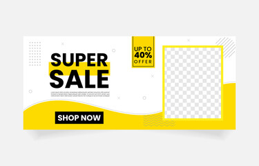super sale banner template design promotion product