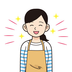 笑顔の主婦　輪郭線あり