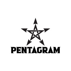 PENTAGRAM DEVIL WARRIOR LOGO DESIGN TEMPLET