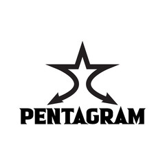PENTAGRAM DEVIL WARRIOR LOGO DESIGN TEMPLET