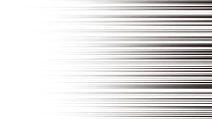 スピード感のある黒から白い背景になじむグラデーションがかかった横に流れる効果線 - マンガのエフェクト･背景の素材