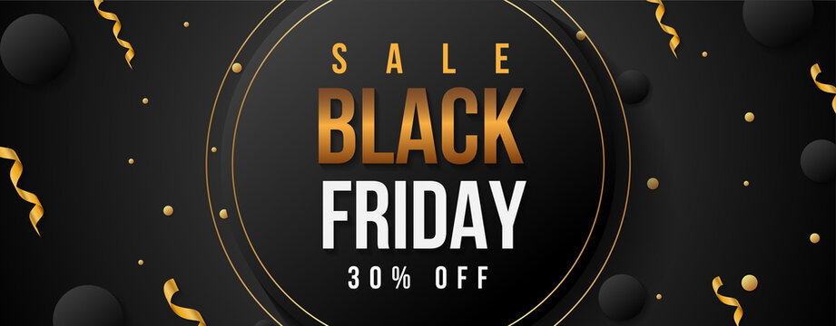 Black Friday Backround Design Ribbon Illustration Sparkle Effect