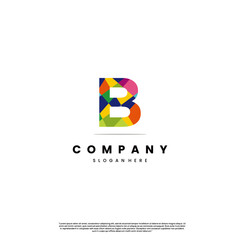 initial B with abstract colorful logo design modern concept