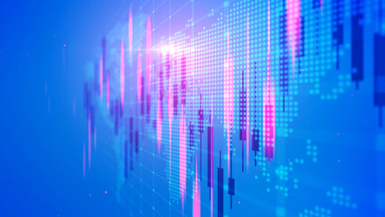 Futuristic business technology, marketing and investment or digital stock market concept.