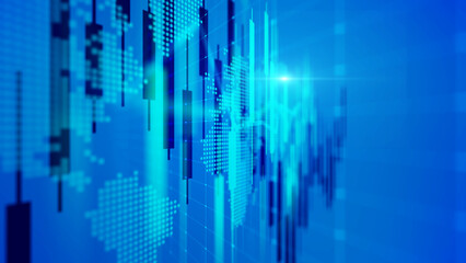 Futuristic business technology, marketing and investment or digital stock market concept.