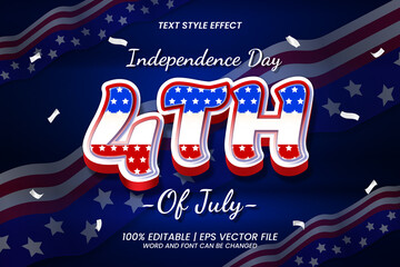 Independence Day Fourth of July Editable Text effect 3D Style