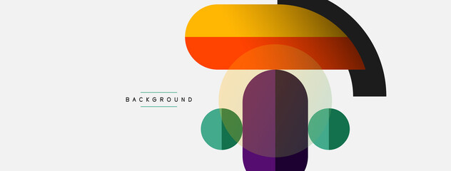 Round geometric shapes lines and circles. Vector template for wallpaper banner background or landing page