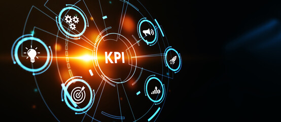 KPI Key Performance Indicator for Business Concept. Business, Technology, Internet and network concept. 3d illustration