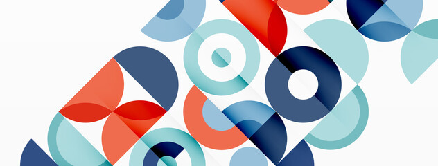 Colorful circle abstract background. Minimal geometric template for wallpaper, banner, presentation