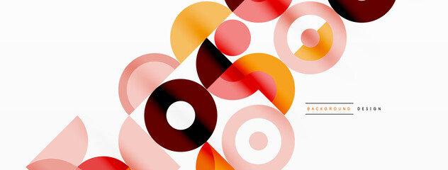 Colorful circle abstract background. Minimal geometric template for wallpaper, banner, presentation