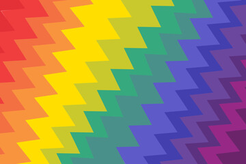 Zigzag striped line abstract rainbow colorful LGBT pride theme empty background vector design template. 