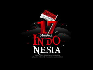 Indonesia independence day, 17 August poster template design