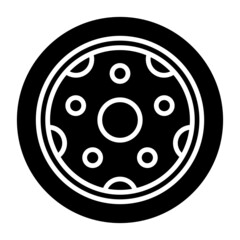 car wheel icon on transparent background