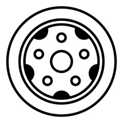 car wheel icon on transparent background