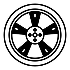 car wheel icon on transparent background